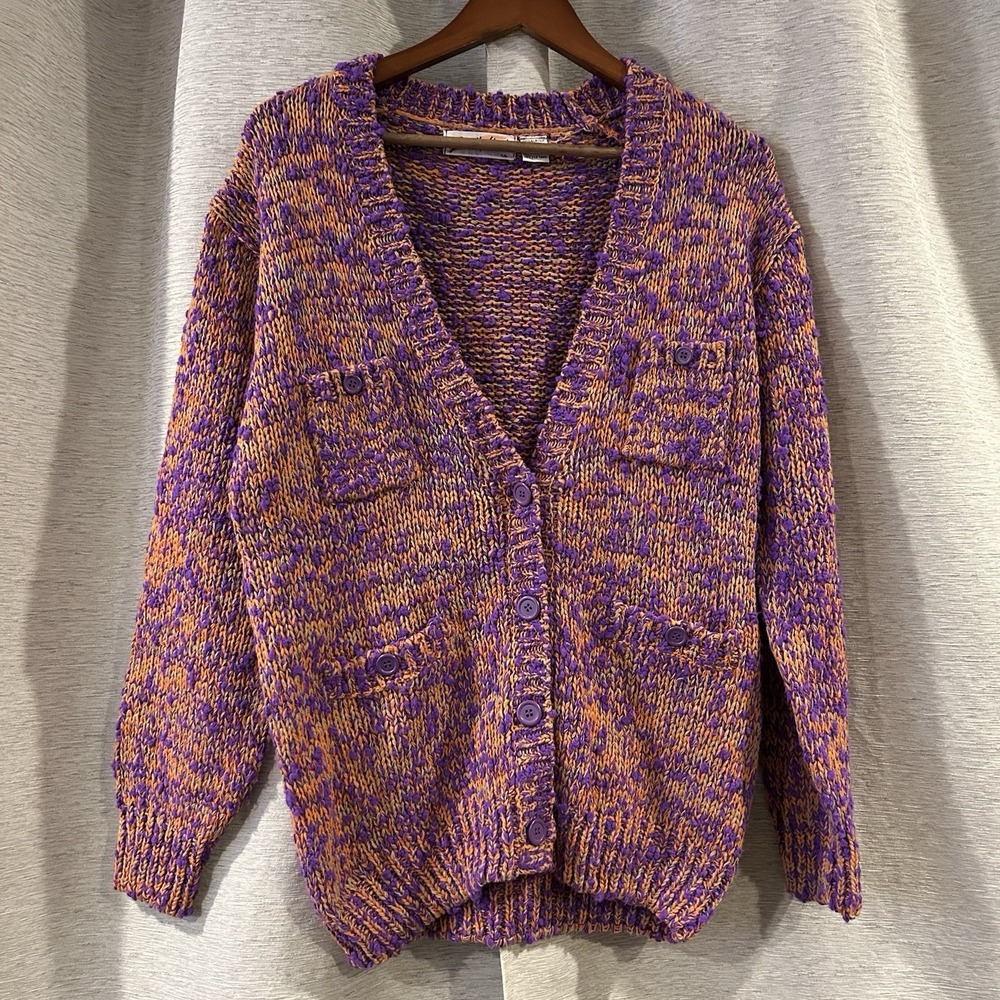 Sterling‎ Harris Vintage Women's Ribbed Knit Button Front Cardigan Size Medium
